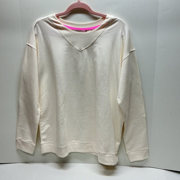 Medium SOHO Easy Pullover Top White Quartz A470335 Isaac Mizrahi Live! - Picture 1 of 9